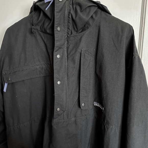 Vintage 1980's PATAGONIA Jacket Men's MEDIUM Black Shell (feels like large) - Picture 3 of 10